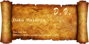 Dakó Valéria névjegykártya